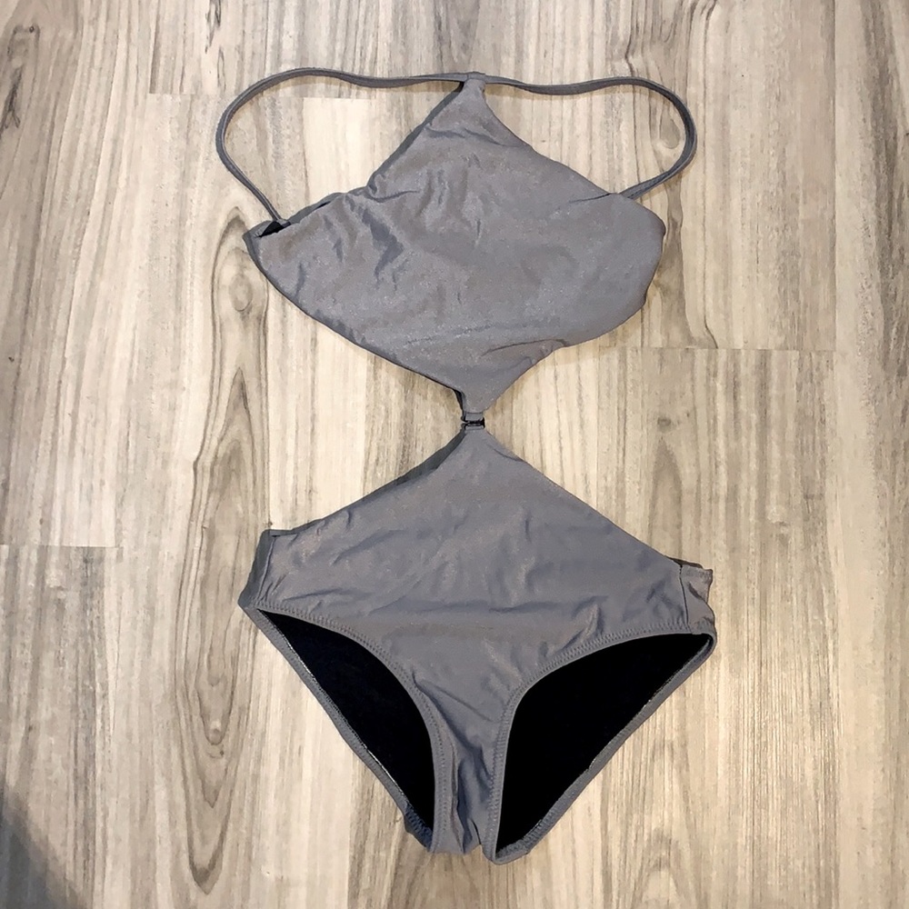 Diamond one piece swimsuit in cool grey